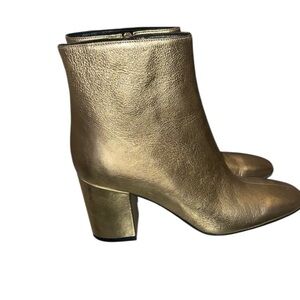 ANINE BING ICONIC LEATHER Gold Ankle Boots‎